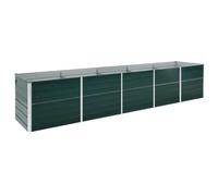 vidaXL Lit Surélevé Pot de Fleurs Bac à Plante Pot de Plante Jardinière Véranda Jardin Balcon Extérieur Acier Galvanisé 400x80x45 cm Vert