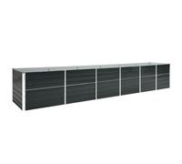 vidaXL Lit Surélevé Pot de Fleurs Bac à Plante Pot de Plante Jardinière Véranda Jardin Balcon Extérieur Acier Galvanisé 480x80x77 cm Anthracite