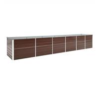 vidaXL Lit Surélevé Pot de Fleurs Bac à Plante Pot de Plante Jardinière Véranda Jardin Balcon Extérieur Acier Galvanisé 480x80x77 cm Marron