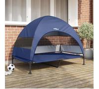 vidaXL Lit surélevé pour chien 127 x 81 x 108 cm – cadre acier pliable bleu marine