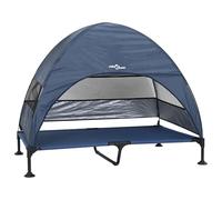 vidaXL Lit surélevé pour Chien Bleu Marine 127 x 81 x 108 cm, Lit de Chien Portable, Anti-dérapant Moderne, pour Jardin et terrasse, Meuble extérieur pour Petits Chiens