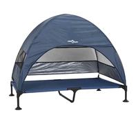 vidaXL Lit surélevé pour chien 127 x 81 x 108 cm – cadre acier pliable bleu marine
