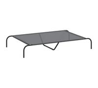 vidaXL Lit surélevé pour Chien Gris 130x80x20 cm textilène et Acier, lit de Chien, lit pour Animaux de Compagnie, lit de Couchage pour Chiot