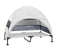 vidaXL Lit surélevé pour Chien Gris Argenté 127 x 81 x 108 cm, Lit de Chien Portable, Anti-dérapant Moderne, pour Jardin et terrasse, Meuble extérieur pour Petits Chiens