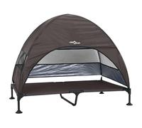 Vidaxl Lit Pour Chien Surélevé Avec Toit Amovible Marron Xl Acier