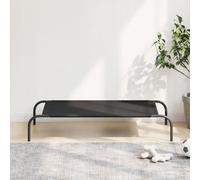 vidaXL Lit surélevé pour Chien Noir 110x65x20 cm Tissu Oxford et Acier, lit de Chien, lit pour Animaux de Compagnie, lit de Couchage pour Chiot