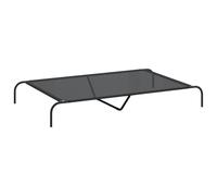 vidaXL Lit surélevé pour chien 150 x 90 x 20 cm Textilène noir, cadre acier résistant