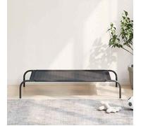 vidaXL Lit surélevé pour chien Noir L Textilène