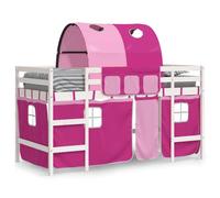 Vidaxl Lit Mezzanine Enfants Avec Tunnel Sans Matelas Rose 90x190 Cm