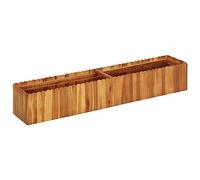 vidaXL Lit Surélevé Rectangulaire Jardinière Pot à Fleurs Bac de Plantes Pot à Plante Jardin Balcon Véranda 150x30x25 cm Bois Massif d'Acacia
