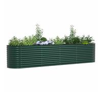 vidaXL Lit surélevé Vert 400 x 80 x 81 cm Acier