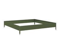 vidaXL Lit surélevé vert olive 100x100x18,5 cm Acier