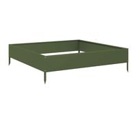 vidaXL Lit surélevé vert olive 100x100x26 cm acier