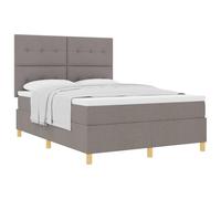 vidaXL Lit Taupe stylé, Design capitonné, résistant aux Taches, Tissu, s'adapte au Matelas de 140 X 200 cm, Durable et Chic, mobilier de Chambre pour Adultes, Matelas à Ressorts en Mousse