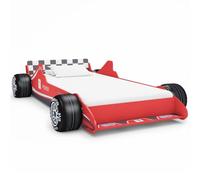 vidaXL Lit Voiture de Course pour Enfants Tout-Petits Garçon Sommier à Lattes Cadre de Lit Chambre à Coucher Lit Maison Intérieur Rouge