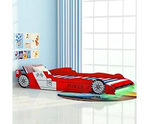 vidaXL Lit Voiture de Course pour Enfants avec LED 90 x 200 cm Rouge