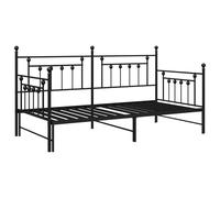 vidaXL Lits & Cadres de Lit Noir Métal 90 x 200 cm Cadre de Lit Métal