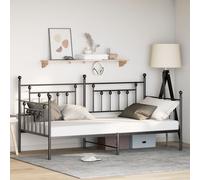 Vidaxl Lits & Cadres De Lit Noir Métal 90 X 200 Cm Durable Noir