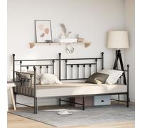 Vidaxl Lits & Cadres De Lit Noir Métal Simple Noir