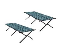 Vidaxl Lits De Soleil Pliants 2 Pcs Avec Sac De Transport Motif De Feuilles En Tissu Oxford 600d