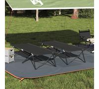 vidaXL Lits de soleil pliants avec sacs de transport 2 pcs Noir Tissu Oxford 600D