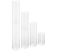 Gabion plantenbakken 4 st rond verhoogd Ã~30x50/100/150/200 cm152023