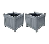 Vidaxl Lits Surélevés De Jardin 2 Pcs 30x30x30 Cm Bois De Sapin Massif