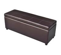 vidaXL Banc Long de Rangement, Coffre de Rangement avec Siège, Bout de Lit avec Compartiment, Repose-Pied de Salon Chambre, Bois Marron