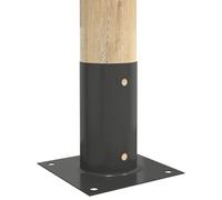 vidaXL Lot de 12 ancrages au sol ronds - Anthracite - 15 x 15 x 15 cm - En métal - Ancrage au sol moderne et robuste pour une stabilité en plein air - Accessoires de feu et outils de jardin pratiques