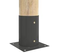 vidaXL Lot de 12 ancrages au sol ronds - Anthracite - 15 x 15 x 15 cm - En métal - Ancrage au sol moderne et robuste pour une stabilité en plein air - Accessoires de feu et outils de jardin pratiques