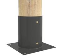 vidaXL Lot de 12 ancrages au sol ronds - Anthracite - 18 x 18 x 15 cm - En métal - Ancrage au sol moderne et robuste pour une stabilité en plein air - Accessoires de feu et outils de jardin pratiques