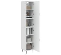vidaXL Lot de 2 armoires modulaires, table réglable, sièges ergonomiques, design peu encombrant, solutions de rangement intelligentes, blanc brillant, 33 x 34,5 x 89,5 cm