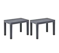 vidaXL Lot de 2 Bancs de Jardin, Chaises de Parc, Sièges de Patio avec Lattes, Meubles de Terrasse, Banc d' Extérieur, Anthracite Plastique