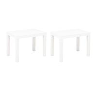 vidaXL Lot de 2 Bancs de Jardin, Chaises de Parc, Sièges de Patio avec Lattes, Meubles de Terrasse, Banc d' Extérieur, Blanc Plastique