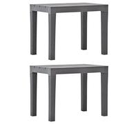 vidaXL Lot de 2 Bancs de Jardin, Chaises de Parc, Sièges de Patio avec Lattes, Meubles de Terrasse, Banc d' Extérieur, Moka Plastique