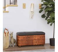 vidaXL Banc de rangement avec coussin marron 69 cm quenouille