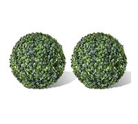 vidaXL Lot de 2 boules topiaires artificielles en buis pour patio 26,9 cm/35,1 cm