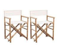 vidaXL Chaise pliable 2 pcs Bambou et toile