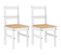 Chaises à manger lot de 2 Panama blanc bois massif de pin
