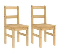 vidaXL Lot de 2 Chaises à Manger, Sièges à Dîner, Chaises de Repas, Meubles de Salle de Séjour Cuisine Maison Intérieur, Bois Massif de Pin