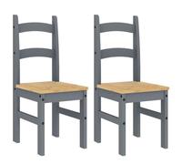 vidaXL Lot de 2 Chaises à Manger, Sièges à Dîner, Chaises de Repas, Meubles de Salle de Séjour Cuisine Maison Intérieur, Gris Bois Massif de Pin