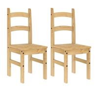 vidaXL Lot de 2 Chaises à Manger, Sièges à Dîner, Chaises de Repas, Meubles de Salle de Séjour Cuisine Maison Intérieur, Bois Massif de Pin