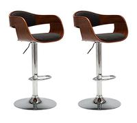 vidaXL Lot de 2 Chaises de Bar, Siège de Pub, Chaise de Bistrot, Meuble de Salle à Manger Cuisine Salon Maison Intérieur, Gris Bois Courbé et Tissu