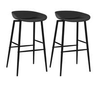 vidaXL Lot de 2 Chaises de Bar, Siège de Pub, Chaise de Bistrot, Meuble de Salle à Manger Cuisine Salon Salle de Séjour Maison Intérieur, Noir