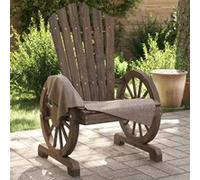vidaXL Lot de 2 Chaises de Jardin AdiRondack, Fauteuils avec Dossier, Sièges avec Accoudoirs Terrasse Patio Extérieur, Bois 365092 Marron G