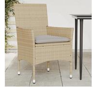 vidaXL Lot de 2 chaises de jardin 368112 avec coussins, accoudoirs et dossier