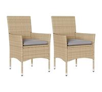 vidaXL Lot de 2 chaises de jardin 368112 avec coussins, accoudoirs et dossier