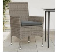 Vidaxl Chaises De Jardin Avec Coussins Lot De 2 Gris Résine Tressée