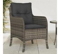 vidaXL Lot de 2 Chaises de Jardin avec Coussins, Sièges de Patio avec Housse Amovible, Meubles d'Extérieur Terrasse, Gris 365147 Gris G