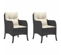 Vidaxl Chaises De Jardin Avec Coussins 2 Pcs Noir Résine Tressée